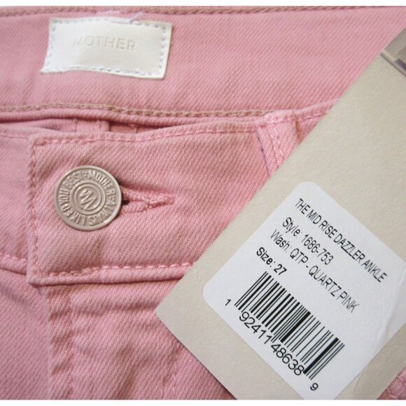 NWT Mother Mid Rise Dazzler Ankle in Play Date Quartz Pink Stretch Jeans 27 - Picture 3 of 8